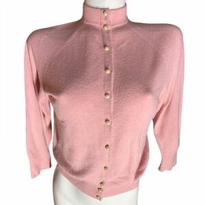Vintage Bermuda 1950s Pink Button-Up Cardigan